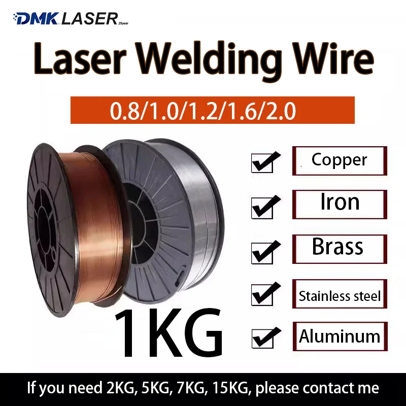 1KG Laser Welding Wire Aluminum Welding Stick Stainless Steel Wire Reel Copper Wire Rod 0.8-2.0mm For Laser Weld Gun Wire Feeder
