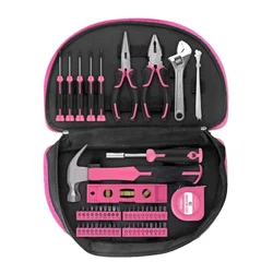 63 Piece Women's Pink Tool Set Gift Home Repair Tool Set Portable Storage Convenient for DIY Use