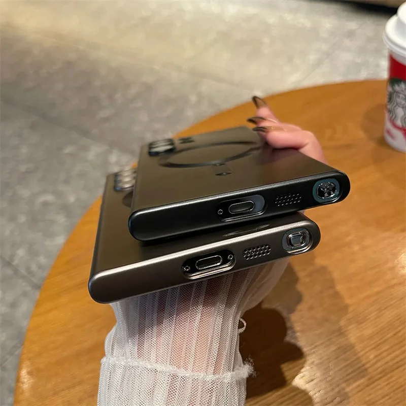 Luxury Magnetic Wireless Charging For Magsafe Cases For Samsung S22 S23 S24 Ultra Plus S21 Fe Shockproof Soft Bumper Back Cover