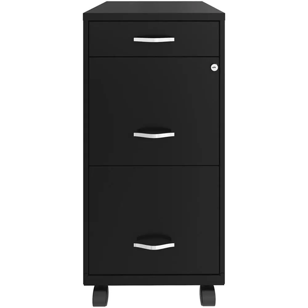 Mobile Metal Vertical Filing Cabinet, 18