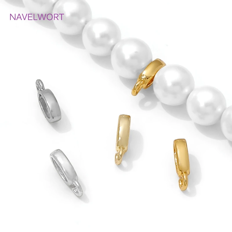 18K Gold Plated Brass Oval Pendant Bail Connectors,Bails For Jewelry,Bail Holder For Pendant,DIY Necklace Making Accessories image 2