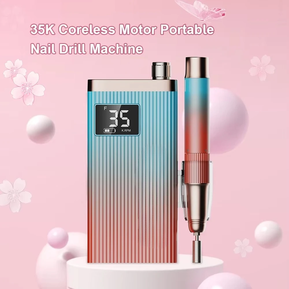 Elektryczna frezarka do paznokci, zestaw pilników elektrycznych do paznokci, manicure, cicha, przenośna konstrukcja do użytku domowego, narzędzie do pielęgnacji dłoni.
