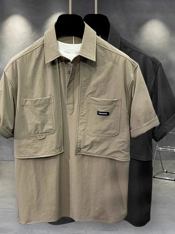 

Large Size 300 Pou American Mountain System Workwear irt Men's ort Sve Retro ket Paul irt Qui Dry Ice S...