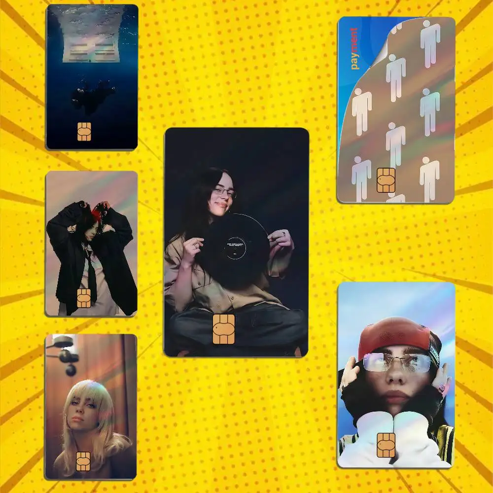 Brat Happier Than Ever Billie Eilish High Quality Anime Laser PVC Sticker Film Skin Cover For Metro Debit Credit  Access Card