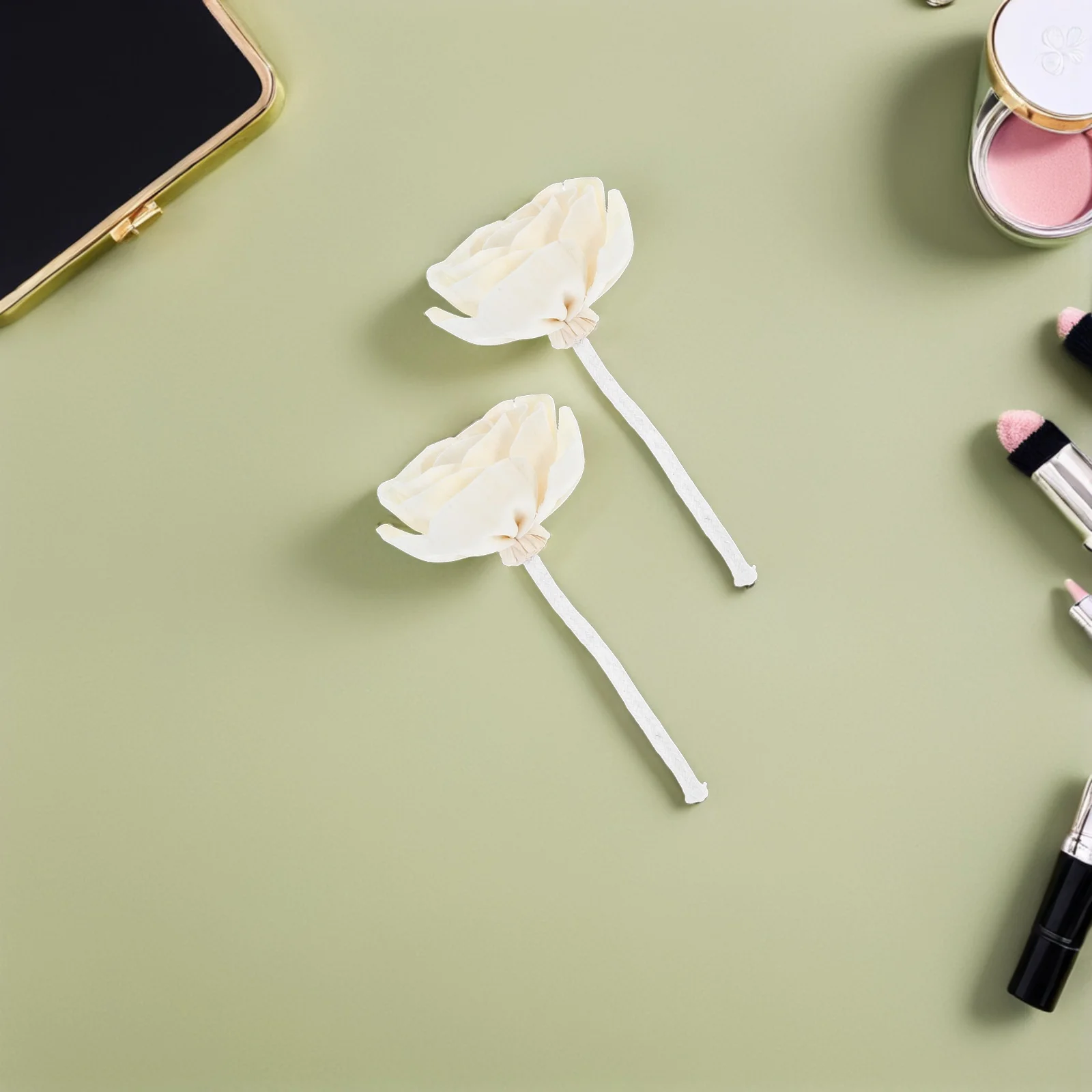 

4Pcs Artificial Flower Essential Oil Diffuser Sticks Cotton Rope Wick Scented Aromatherapy Refill for Home Relaxation