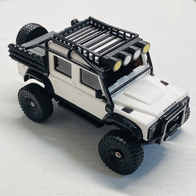 WengNanFeng 1:43 Defender RC Crawler Upgrade Parts Kit Roof Rack Cargo Tray Spare Tire Fuel Cans Traction Boards