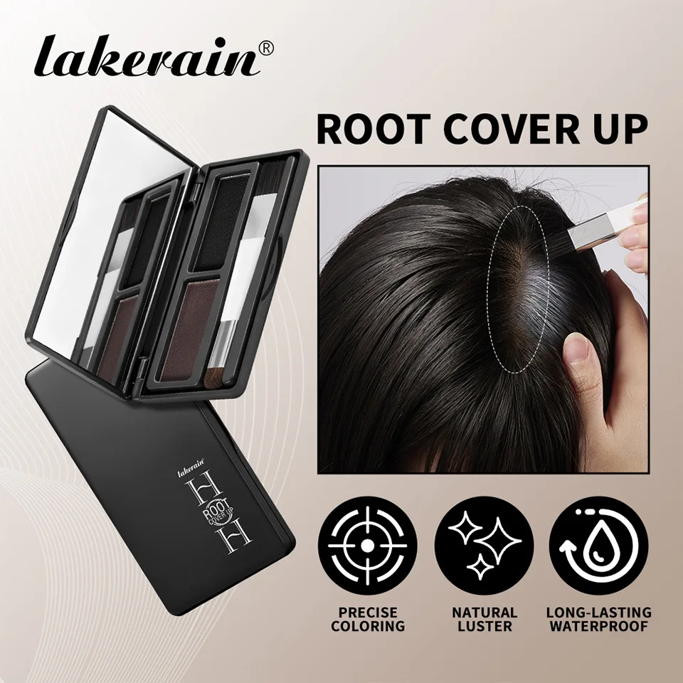 3gHair Root Cover Up Powder Palette, Natural Realistic Hairline Shadow Powder, Multi-function Root Touch Up Contour Powder