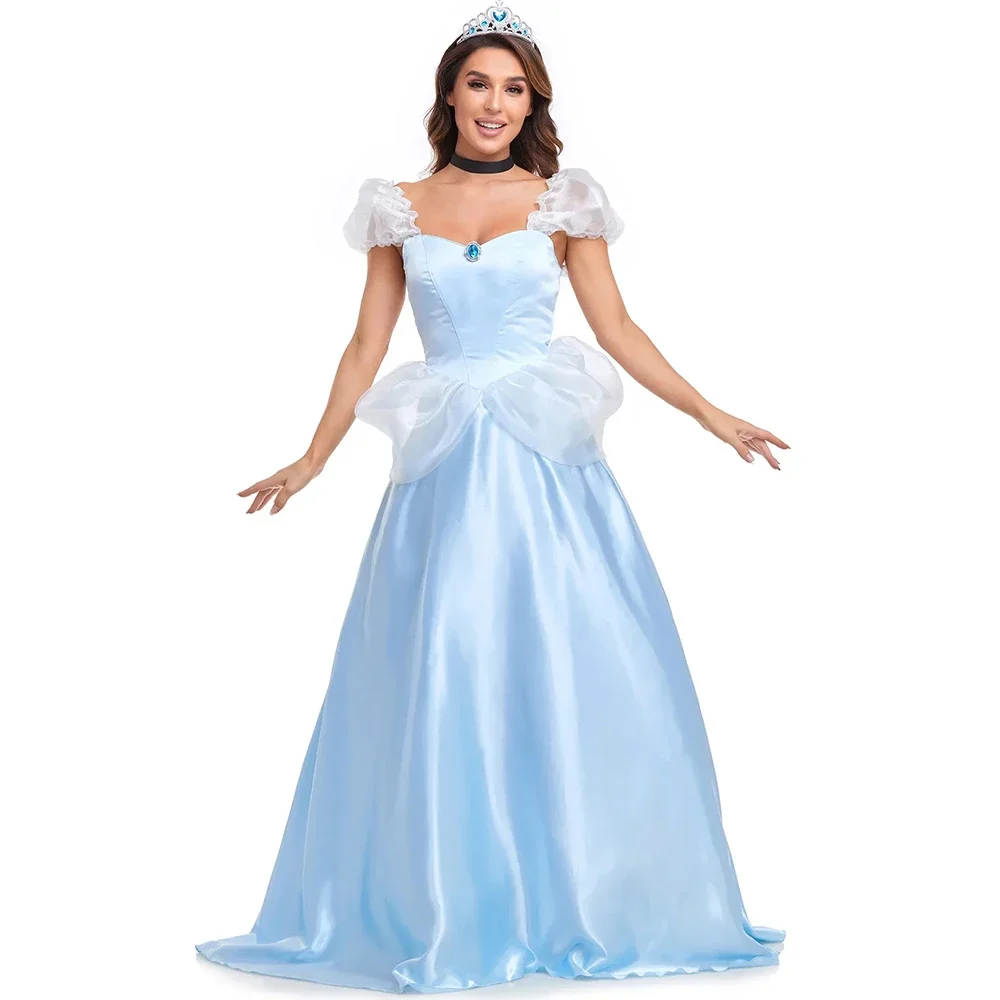 Halloween Adult Cinderella Costume Women Anime Sexy Princess Fantasia Dress Fairy Tales Medieval Princess Fantasia Fancy Dress