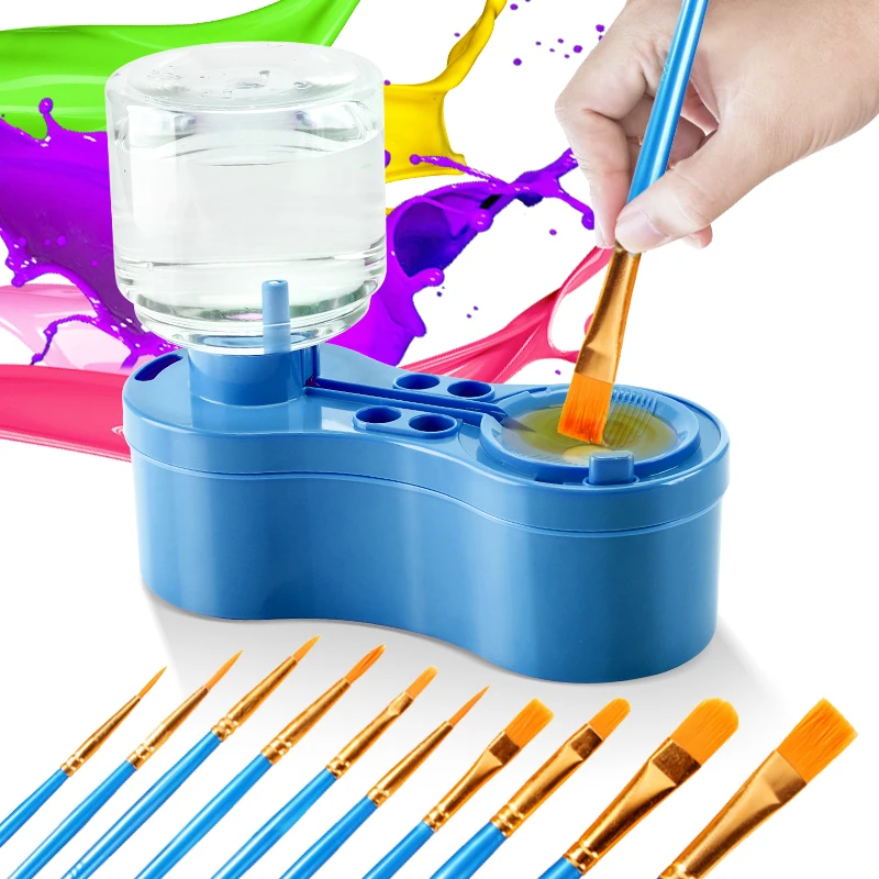 

C2 Paint Brush Cleaner With Drain Button Automatic Water Circulation Paint Brush Cleaning Machine Painting Craft Supplies Tools