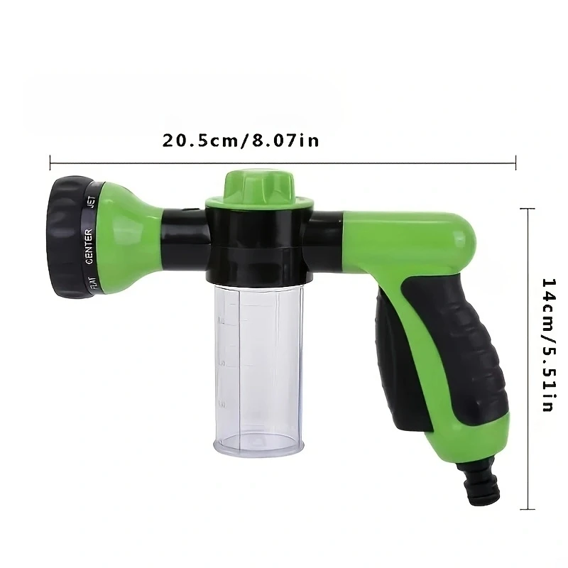 1PC High Pressure Foam Watering Can Car WaterSpray Head Hose Nozzle 8 Functions Garden Watering Gun YardSprinkler Watering Tools