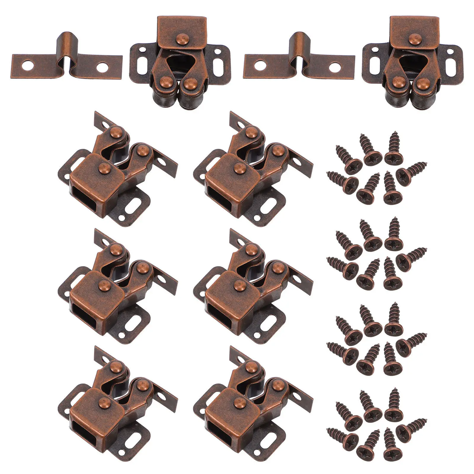 20Pcs Wardrobe Cabinet Door Locks Heavy Duty Double Roller Zinc Alloy Lock Hardware for Kitchen Cupboard Closet Door Security