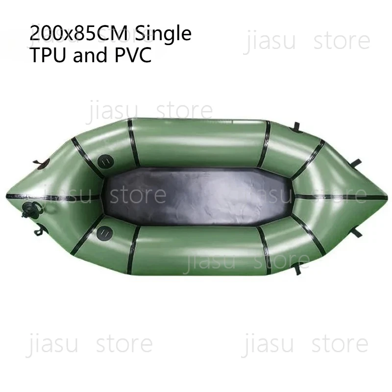 

Inflatable Backpack Kayak 1 Person 200x85cm TPU PVC Portable Waterproof Durable Boat for Outdoor Rafting Fishing Water Sports