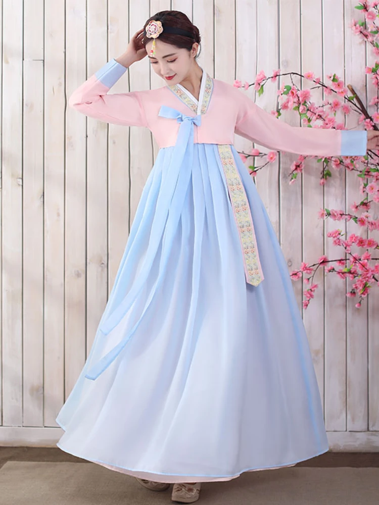 Tradycyjny strój sądowy odzież mniejszościowa koreański taniec ludowy na pokaz azjatycki strój kobiety elegancki ślub Hanbok Cosplay na scenie