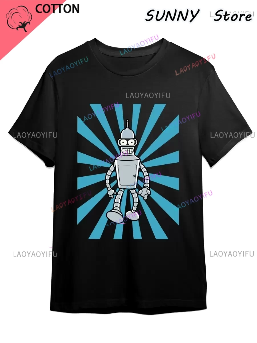 الشهيرة فليفانز روبوت بندر قتل جميع البشر طباعة الرجال تي شيرت الرجال قصيرة الأكمام قصيرة الأكمام تي شيرت موضة الهيب هوب تي شيرت
