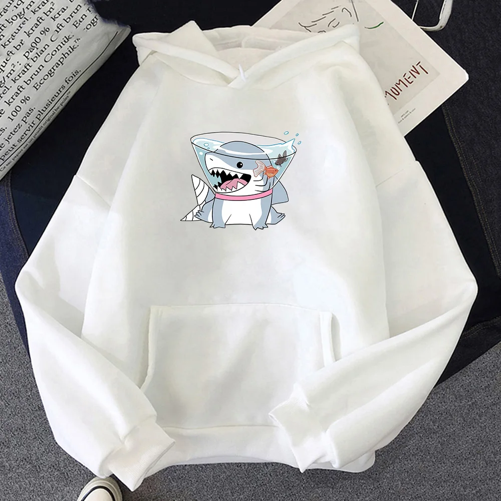 Jeff The Landshark Cute Hoodies With Hooded Comfortable Fleece Sweatshirt Cartoon Print Harajuku Clothing Moletom Manga Hoody