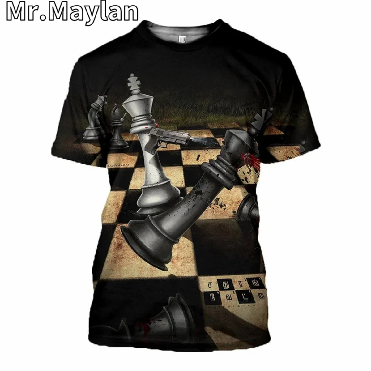 Chess Lovers- Queen Chess T shirt 3D Graphic Tshirt Men Women Ropa Casual Streetwear Hiphop O-neck Tee Shirt Men's Clothes-188