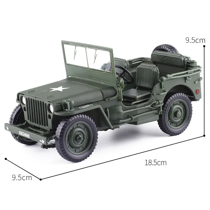 Coche de juguete táctico militar fundido a presión, modelo de coche de aleación, paneles de capó abierto para revelar el motor con dispositivo de suspensión, regalo para niños, 1/18