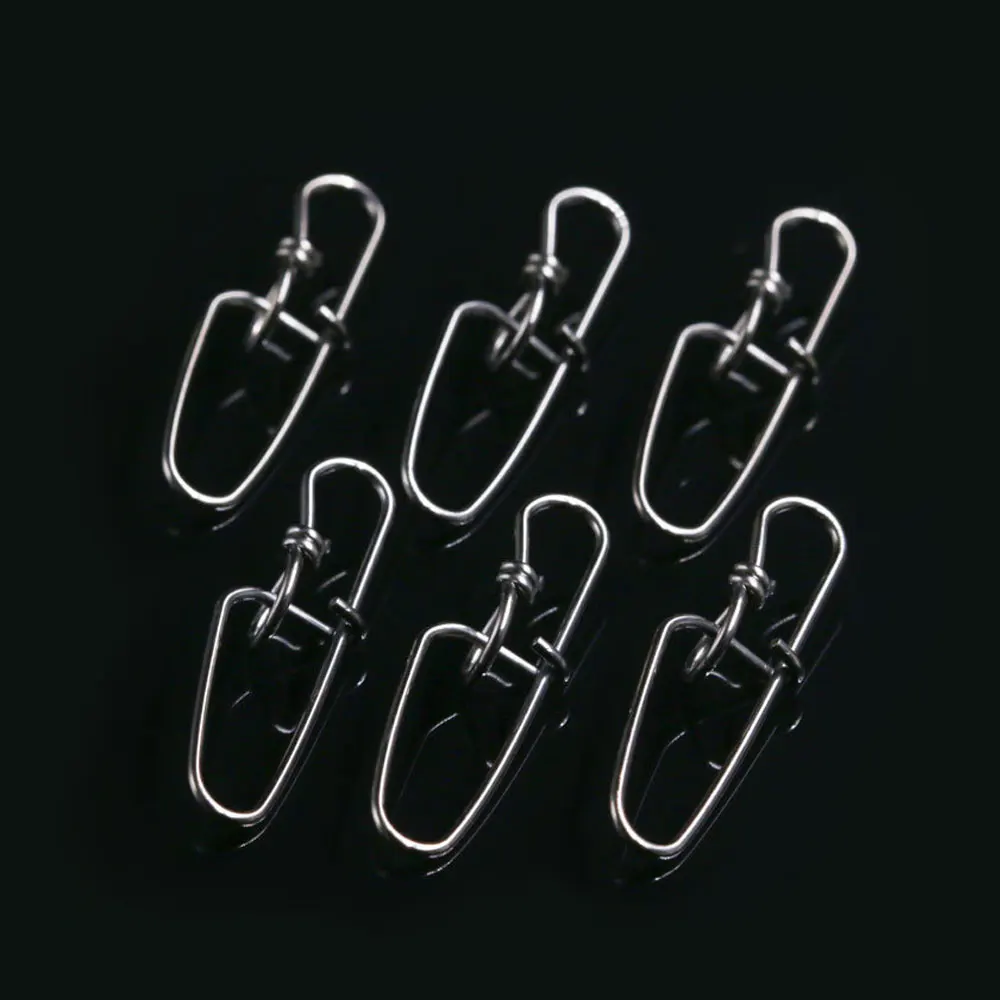

20pcs/Lot Stainless Steel Double Insurance Inside Lock Pin Saltwater Fishing Quick Ringlock Snap Hard Soft Lure Bait Connector