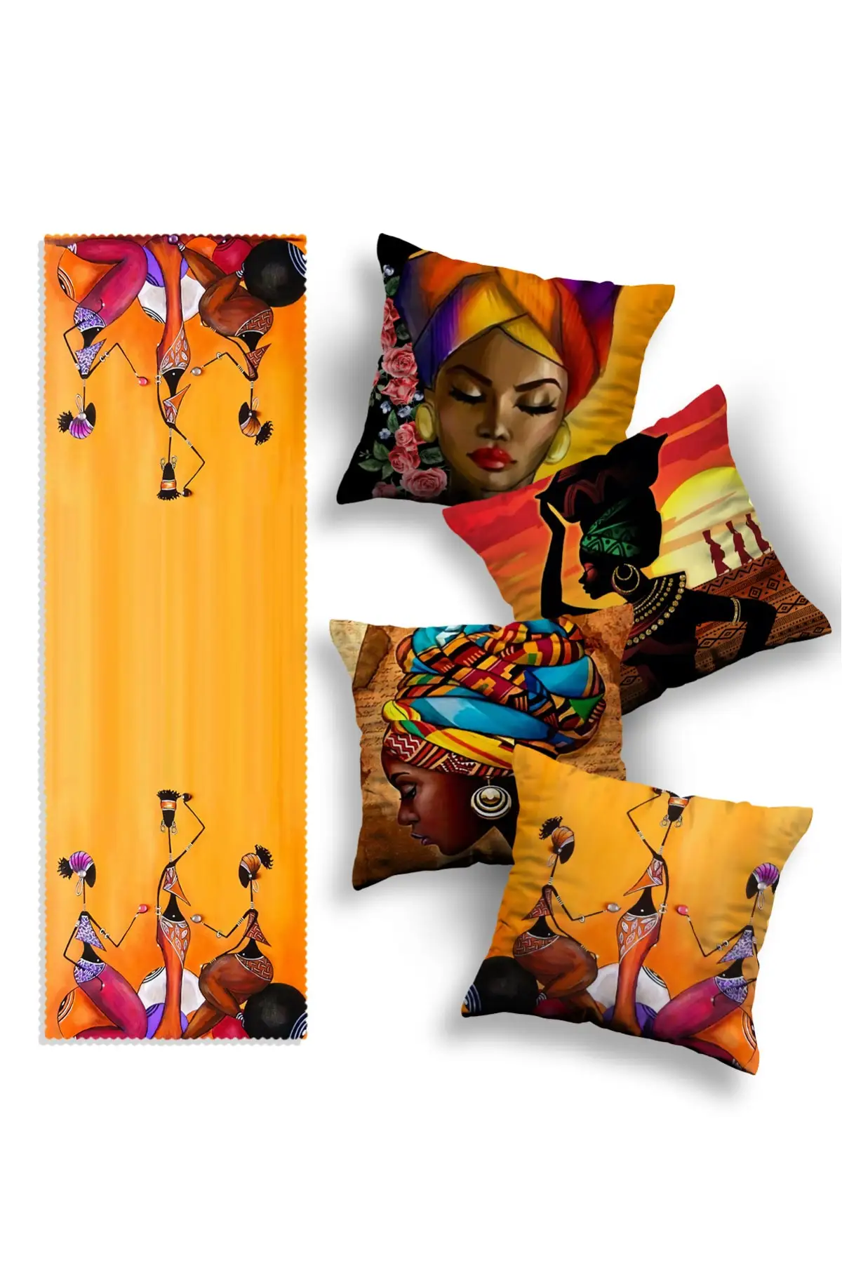 Special Design Cushion Cover 4 Pieces And Runner Home Decoration Stylish Living Rooms