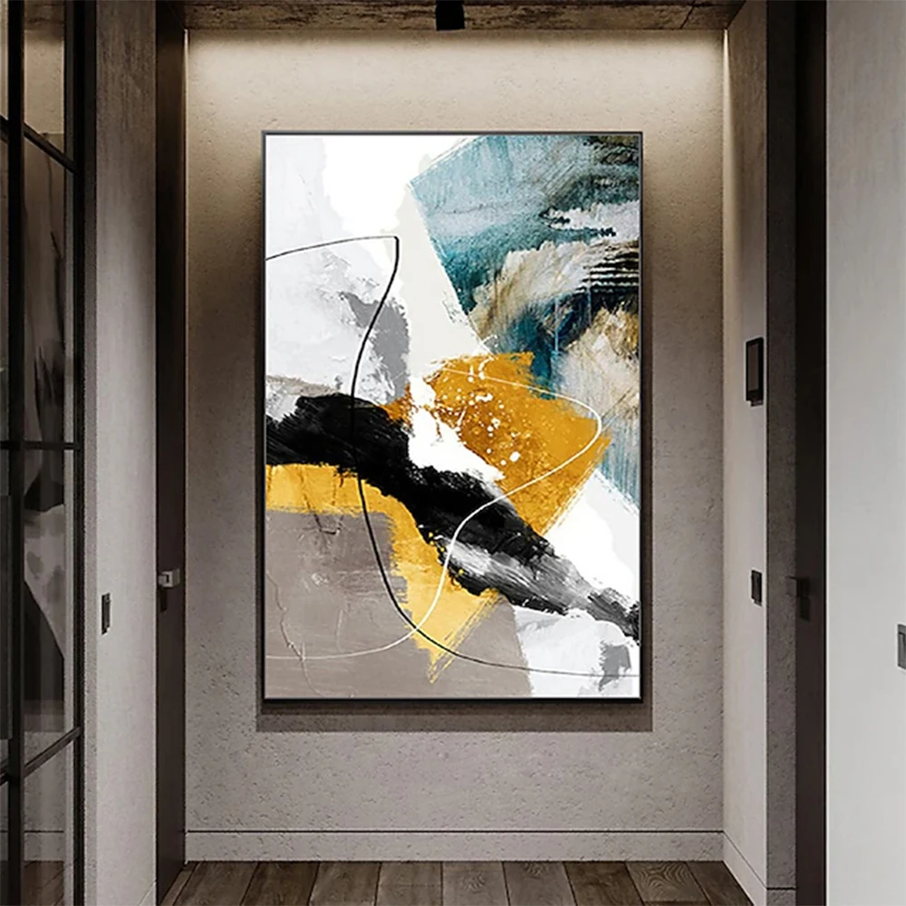 

Hand Painted Abstract Oil Painting Gold Oil Painting Wall Art On Canvas Modern Living Room Hallway Luxurious Decorative Painting