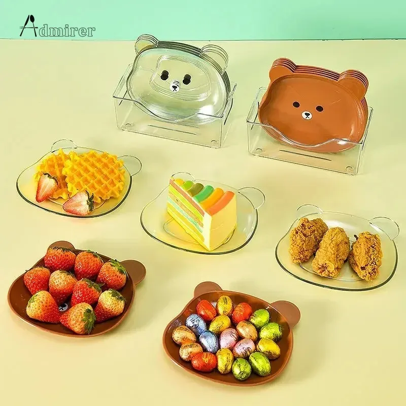 Little Bear Dinner Plate Cartoon Shape Bear Spit Bone Dish Desktop Trash Tray Snack Food Residue Fruit Plate Kitchen Tableware