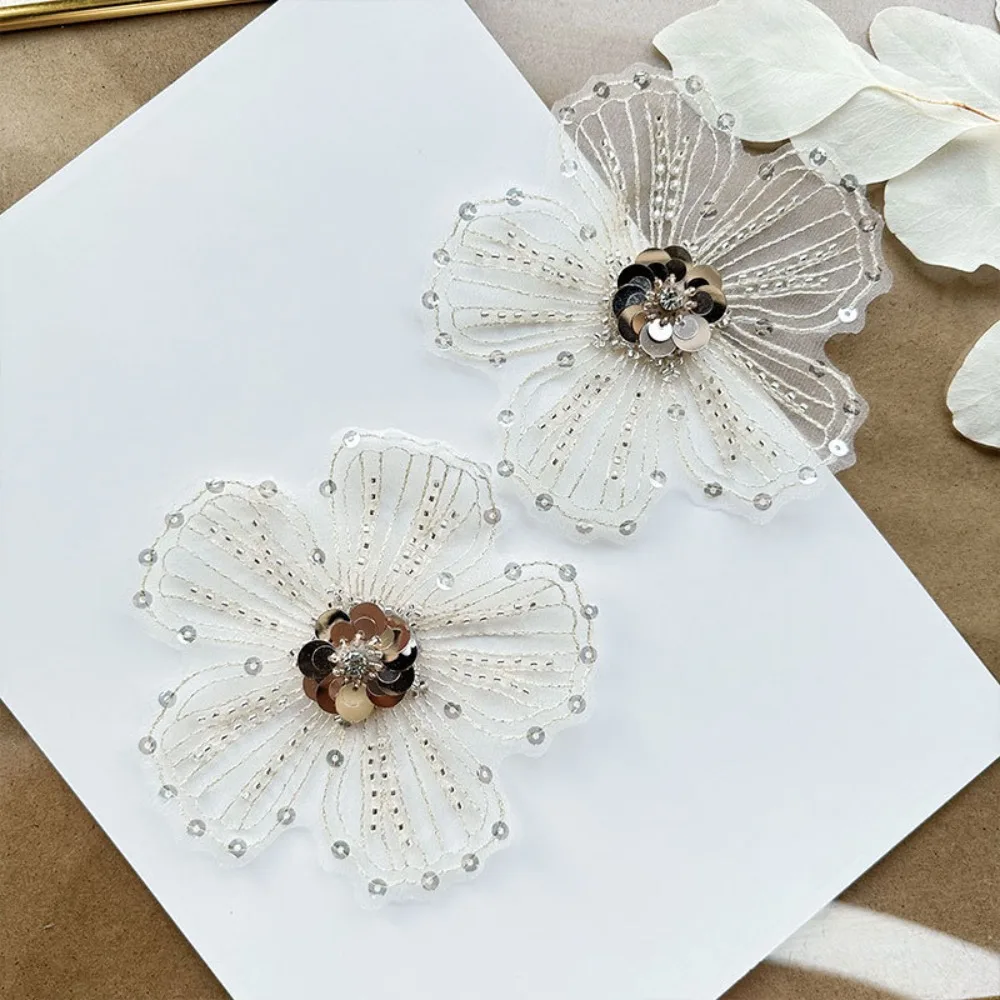 Broche de renda bordada para vestuário, Peito Flor, Colarinho cravejado, Acessórios decorativos DIY, Vestido bordado, Novo