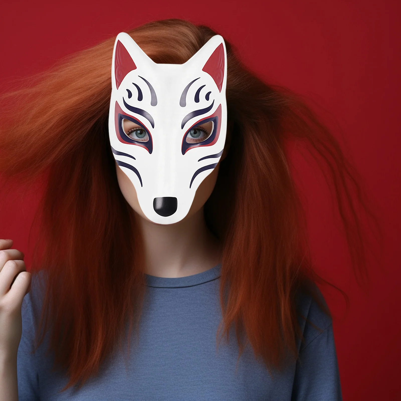 

2Pcs Fox Animal Mask Blank Unpainted DIY Halloween Masks for Adults Teens Party Supplies Halloween Decoration Masquerade Mask