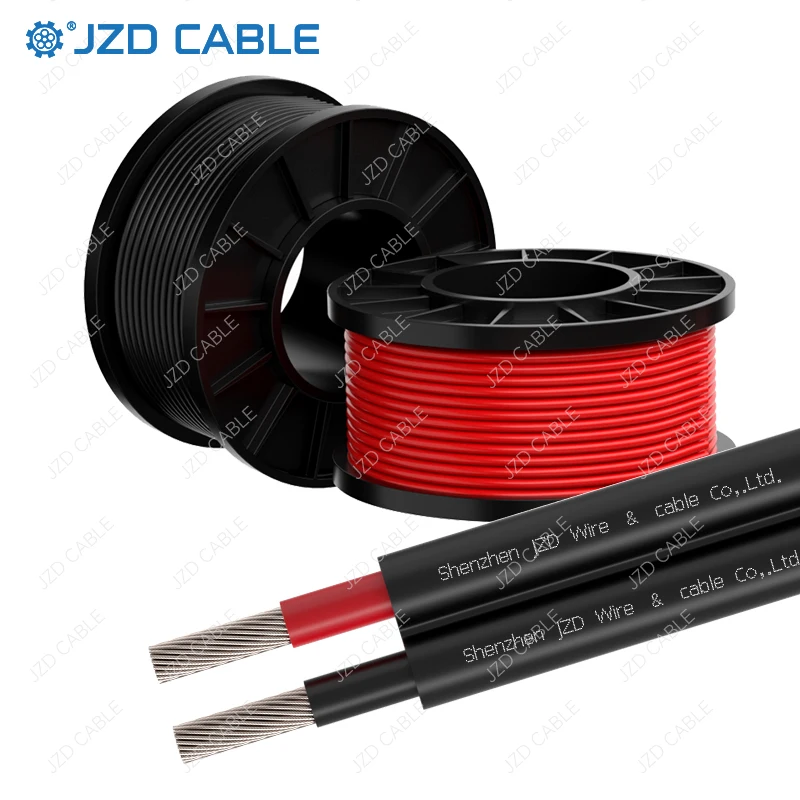 TUV Certified 1500V High Voltage PV Cable 2.5-16mm² Red Black Copper XLPE Jacket Wire for Solar Panel Photovoltaic Power Generat