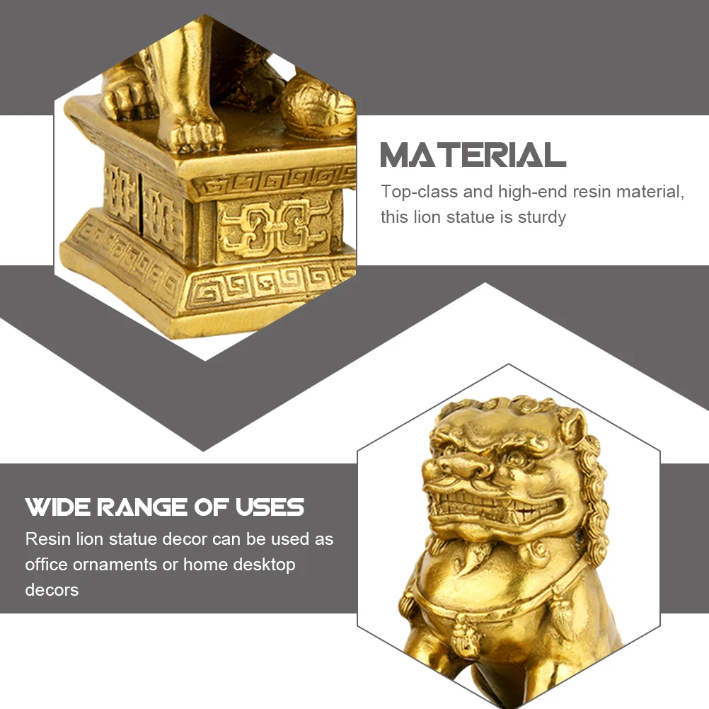 

2pcs Statue Lion Statues Home Decor Decor Resin Material Home Office Desktop Garden Accessories Miniature Ornament Figurine