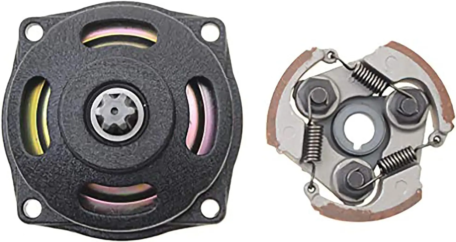 Small 25H 6 Tooth Drum Gear Box Clutch Pad Kit with Groove for 2 Stroke 47cc 49cc Mini Pocket Bike Dirt Bike ATV Go Kart Parts