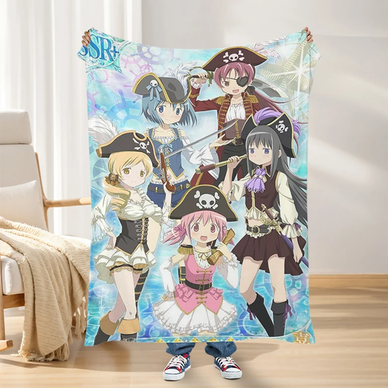 Sofa Blankets for Winter Warm Madoka Magica Custom King Size Knee Bed Fleece Camping Fluffy Soft Blankets Microfiber Bedding