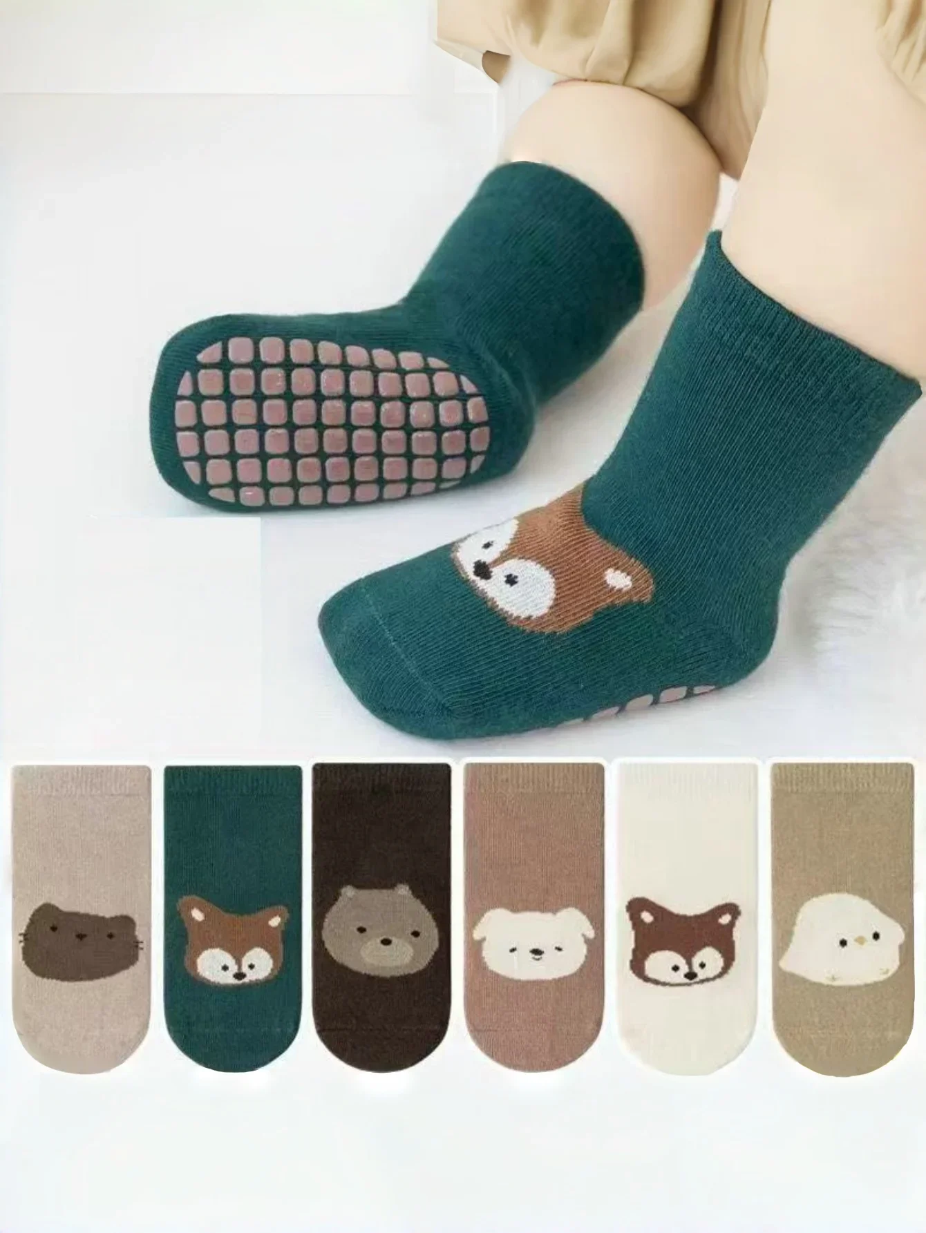 6 Pairs Socks Spring and Autumn Baby Infant Floor Indoor Non-slip Socks Children's Floor Socks Children's Socks