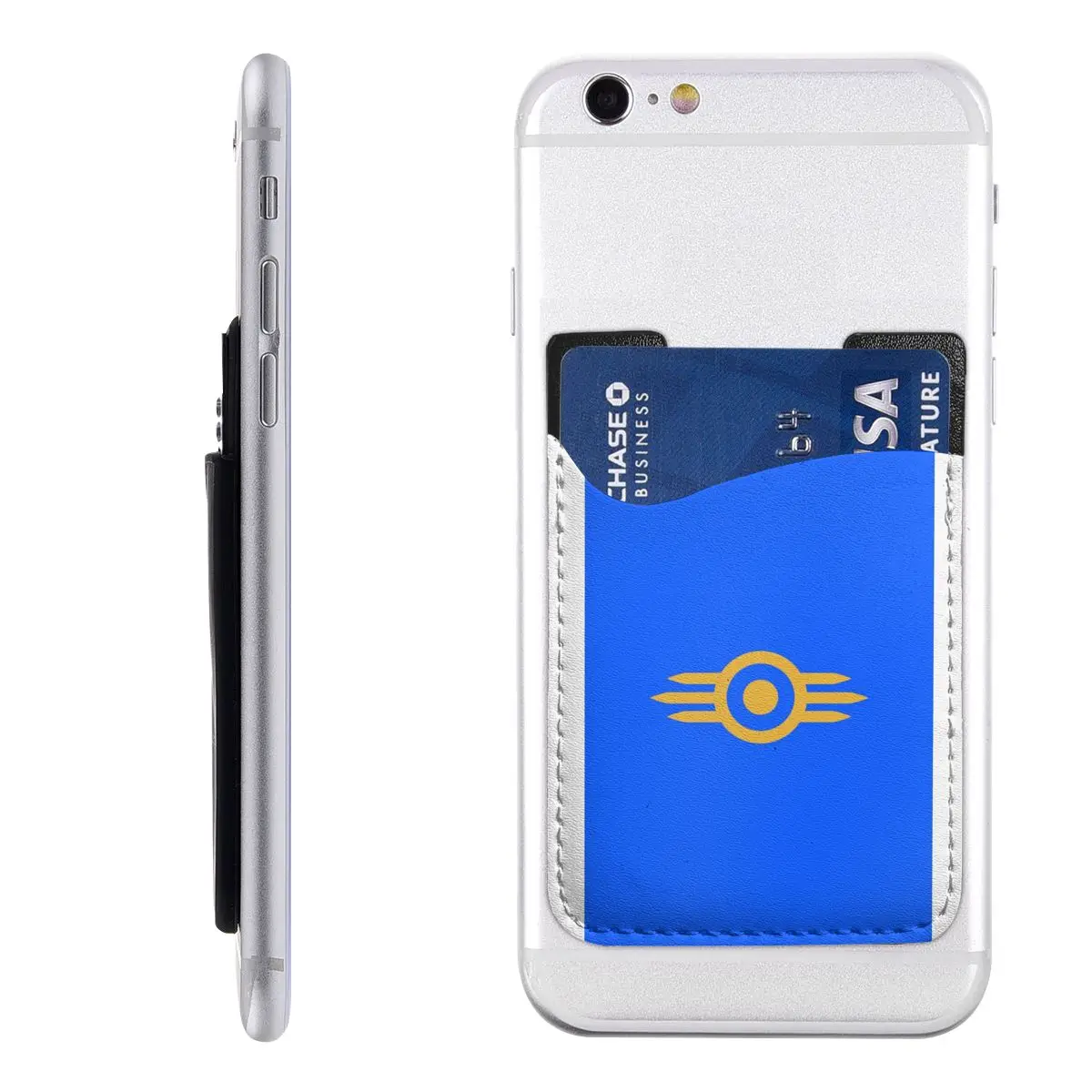 

Vault Tech Logo Slim Leather Phone Card Wallet - RFID-Blocking Case with Multiple Card Slots and Money Pocket