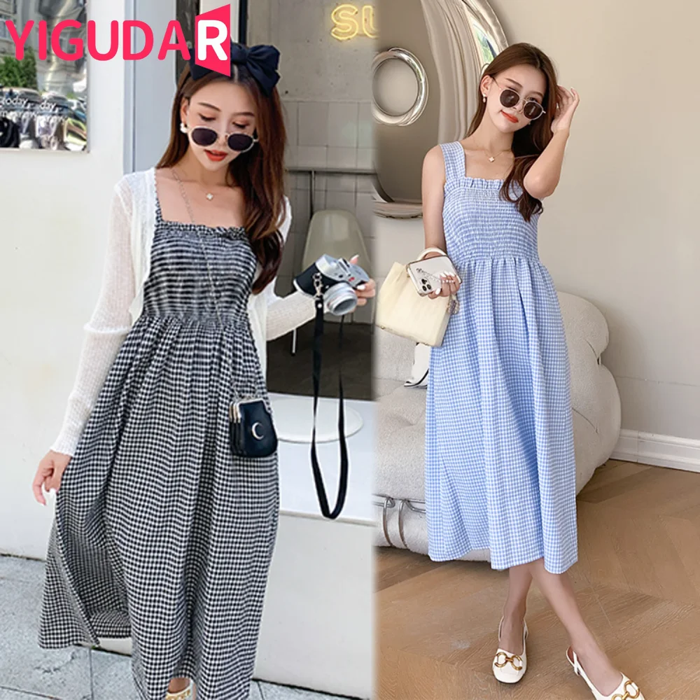 Spring Summer Maternity Dress Suits Shirts+Strap Dress Twinset Loose Pregnant Woman Clothes Set pregnancy photoshoot dress