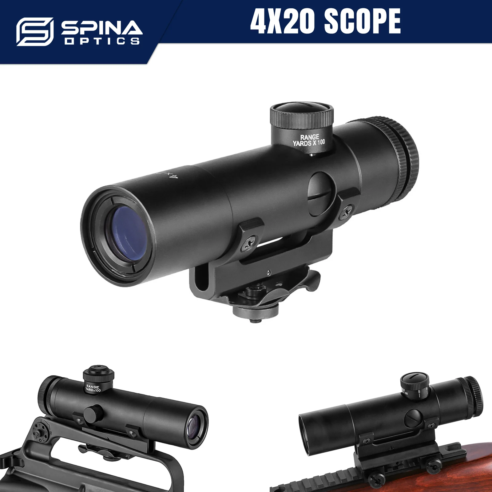 

Оптический прицел SPINA OPTICS 4X20, тактический прицел с BDC башней, сетка Mil-Dot M16 M4