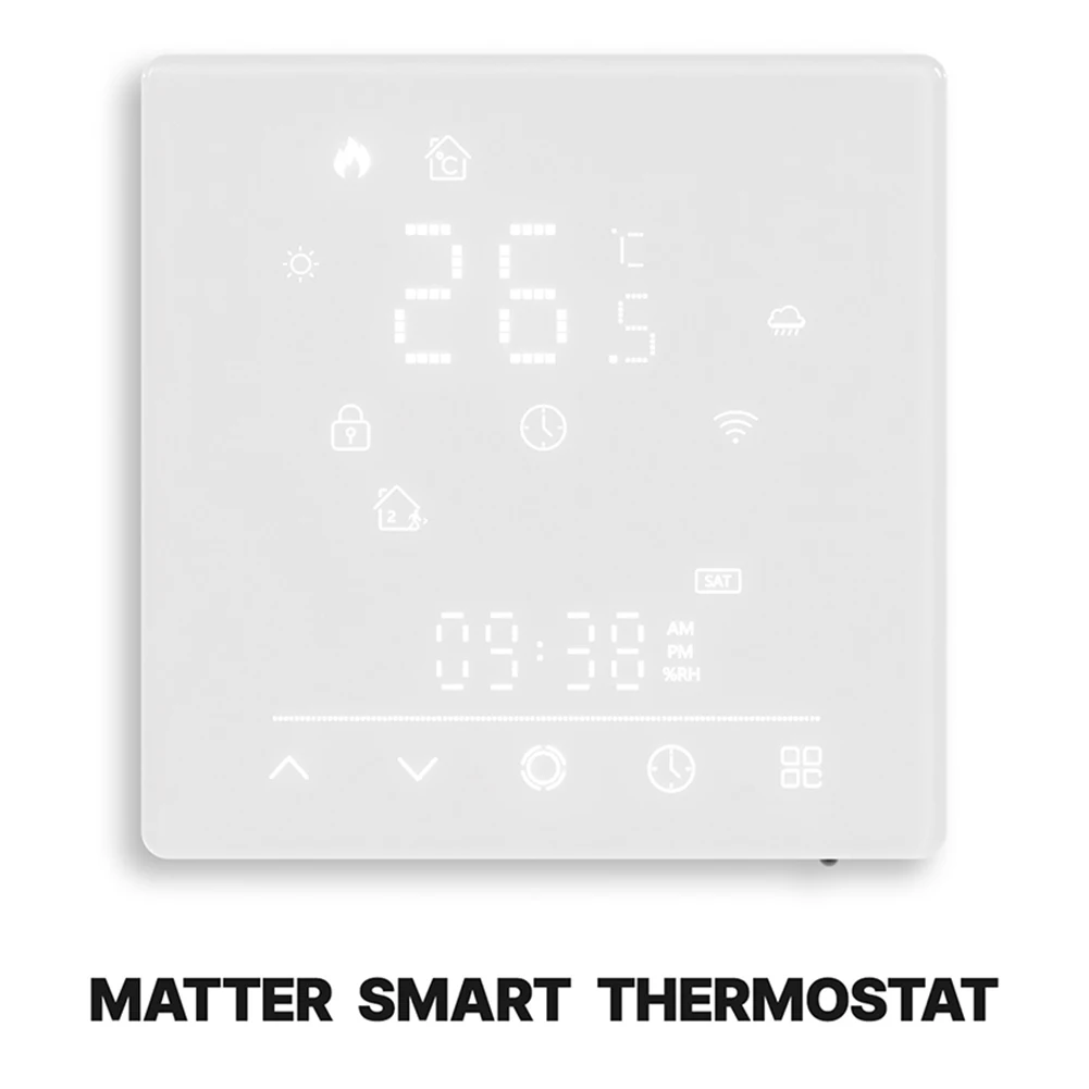 For Tuya Matter WiFi Smart Thermostat Voice Control For Water Heaters Electric Heaters For Alexa For Google Apples