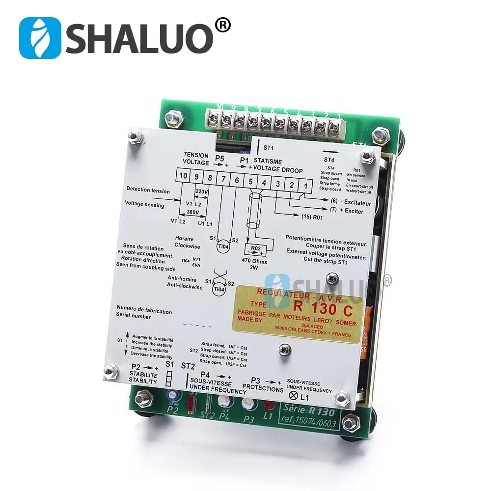 Compatible Original R130C Generator Parts AVR PCB Module Adjustable Voltage Protector Avr for Generator Voltage Stabilizer 220v