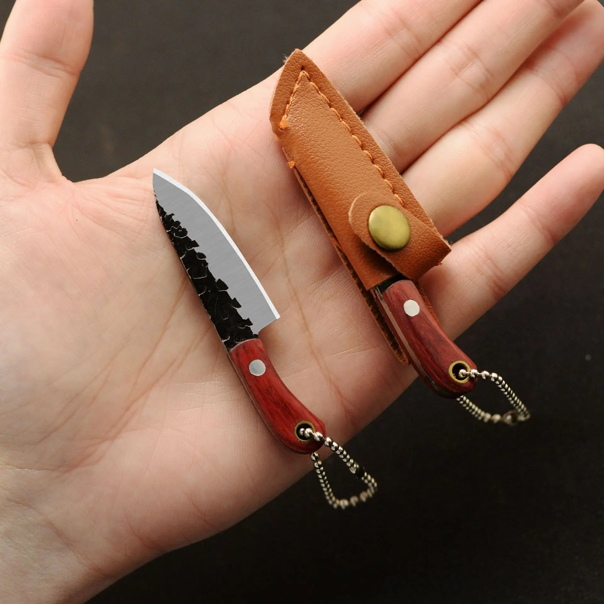 5 шт., мини-нож из нержавеющей стали с деревянной ручкой