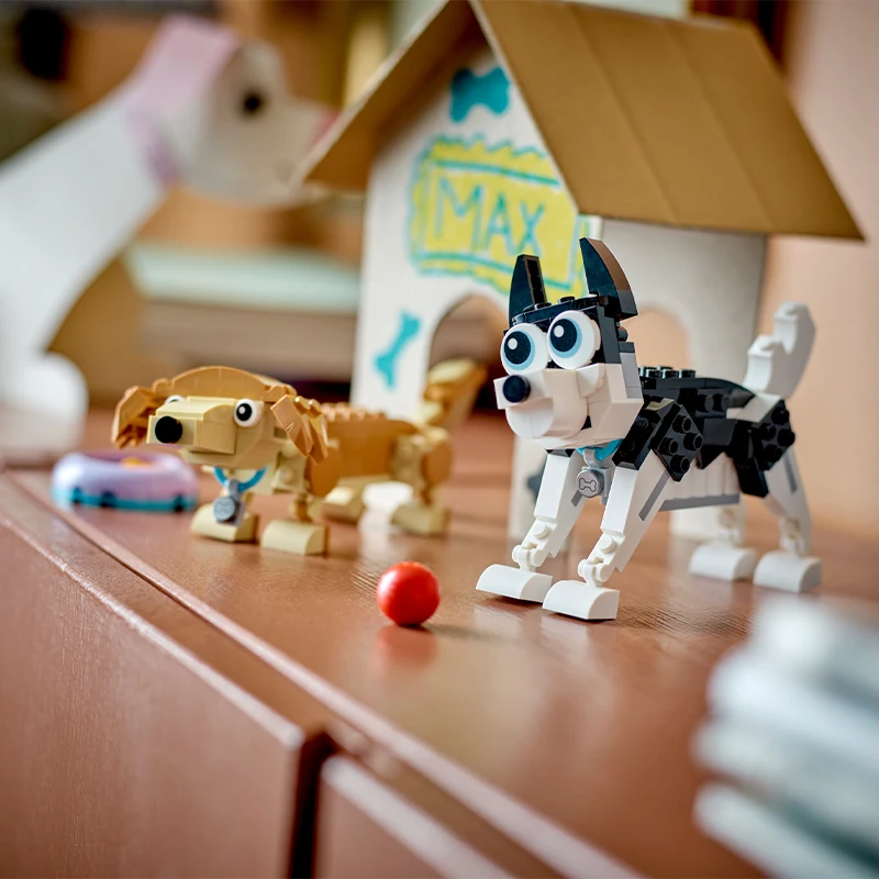 LEGO 3-en-1 série 31137 chiots mignons, garçons et filles assemble des blocs de construction, cadeau de jouets pour enfants