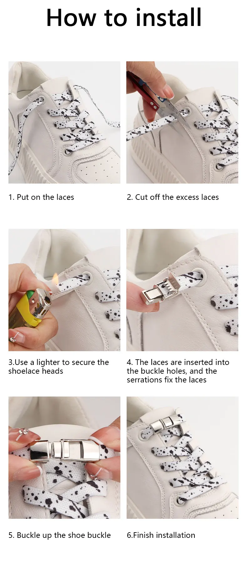 Splashing Ink Press Lock Shoelace No Tie Shoelaces for Shoes Kids Adult Without Ties Flat Tennis Elastic Shoe Laces for Sneakers