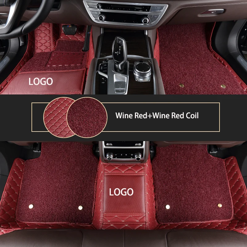 Custom Double Layer Leather Colorful Car Floor Mat for SsangYong G4 Rexton 2017-2024 Auto Carpet Syling Interior Parts