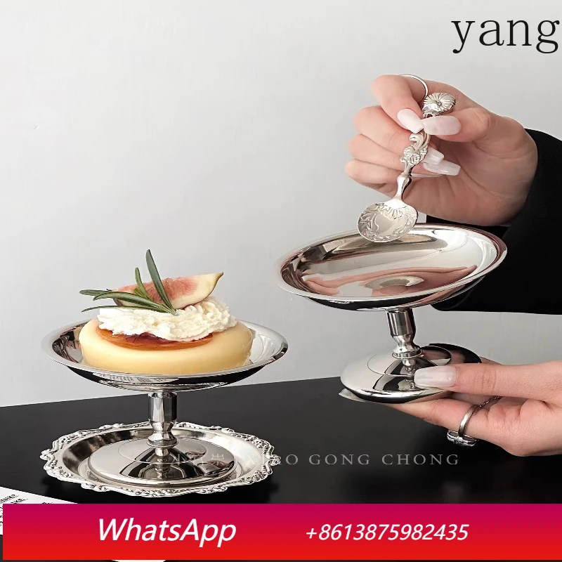 

YJQ stainless steel court style dessert bowl retro pudding cup ice cream bowl tall custard bowl