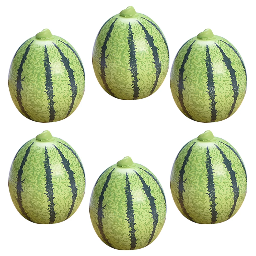 6 Pcs Artificial Fruit Mini Scene Layout Prop Landscape Ornament Decorations Resin Watermelons Miniature