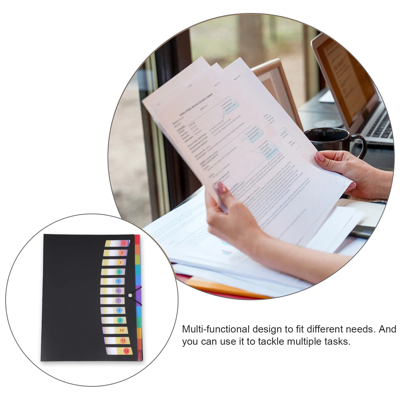 متعدد الطبقات A4 توسيع منظم الملفات مجلد الجيب سعة كبيرة تخزين المستندات لمكتب المدرسة المنزل دراسة الأعمال #1