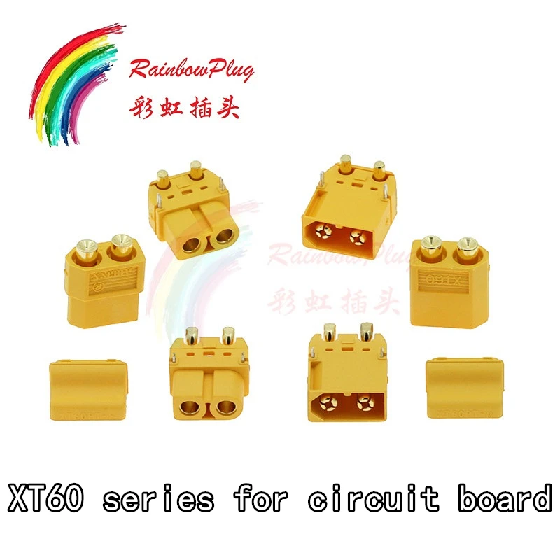 Amass XT60 Plate Circuit Board Vertical Horizontal SMD XT60PB XT60PW XT60PT Gold Plated Banana Plug Male Female Connector