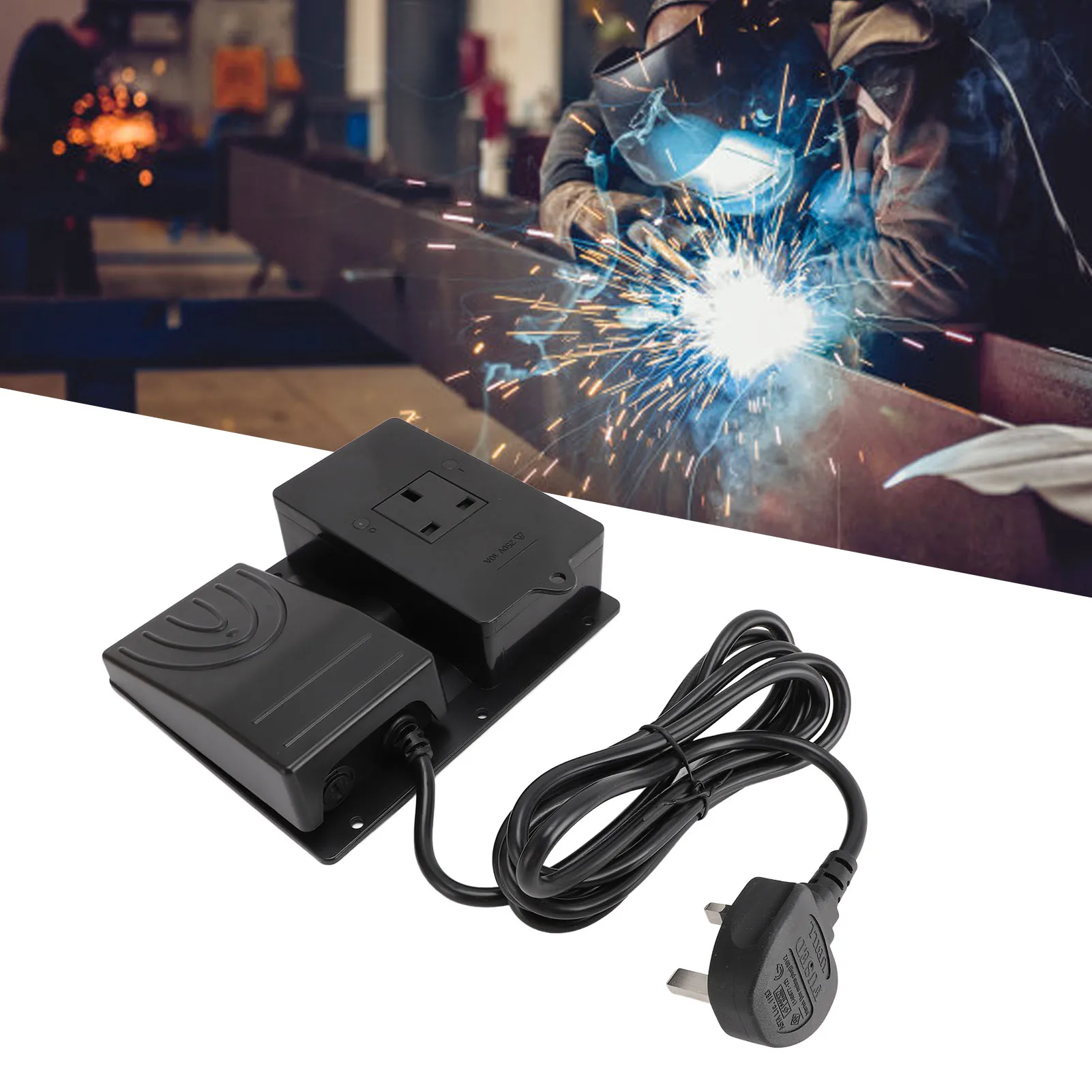 Foot Pedal Control  with Socket 10A Convenient Safe Handsfree Operating Foot Operated Pedal Controller Foot Pedal
