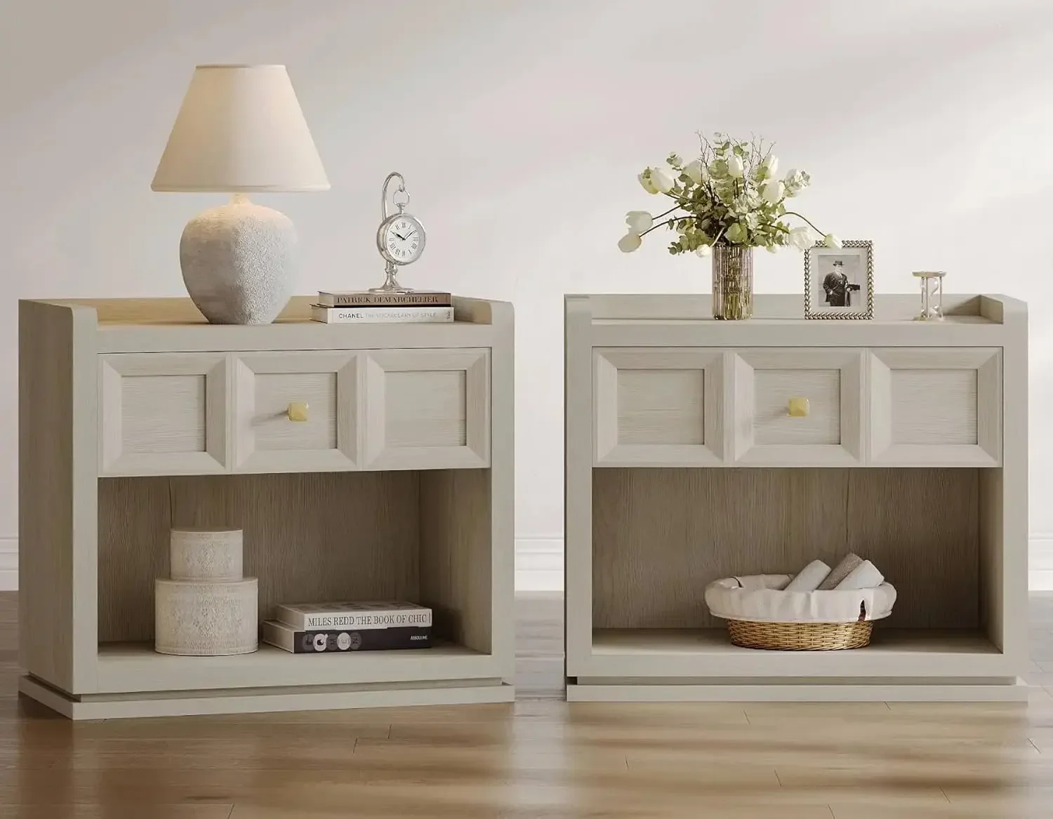 Set Of Two Nightstands Side Tables Queen Size Bedside