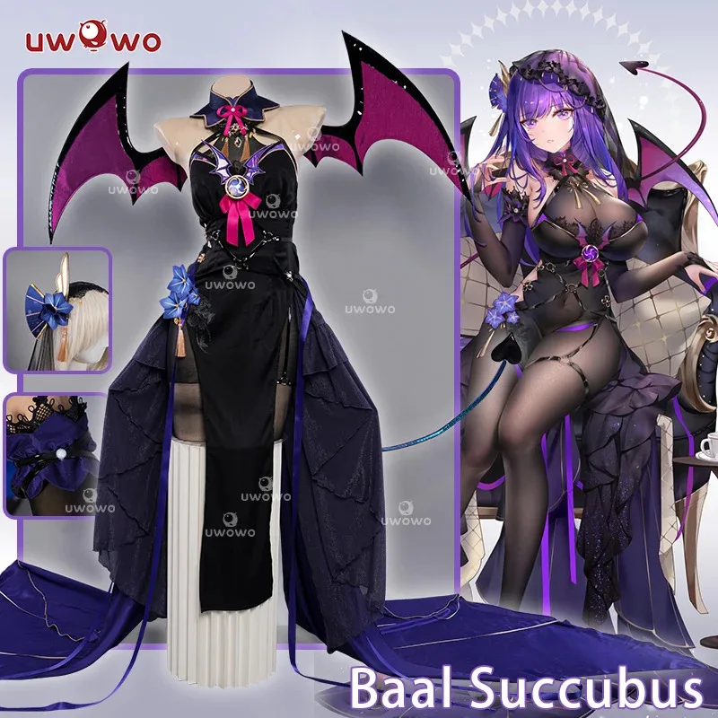 IN STOCK UWOWO Succubus Raiden Shogun Cosplay Costume Genshin Impact Fanart Ei/Baal Devil Cosplay Suit Outfit Halloween Costumes