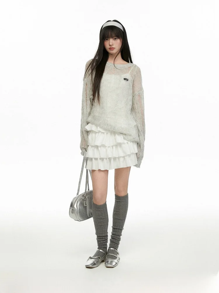 

CyNi вязаный ажурный дизайн солнцезащитный топ с капюшоном женский дышащий тонкий длинный свеч повседневный Sle полиэфирное волокно