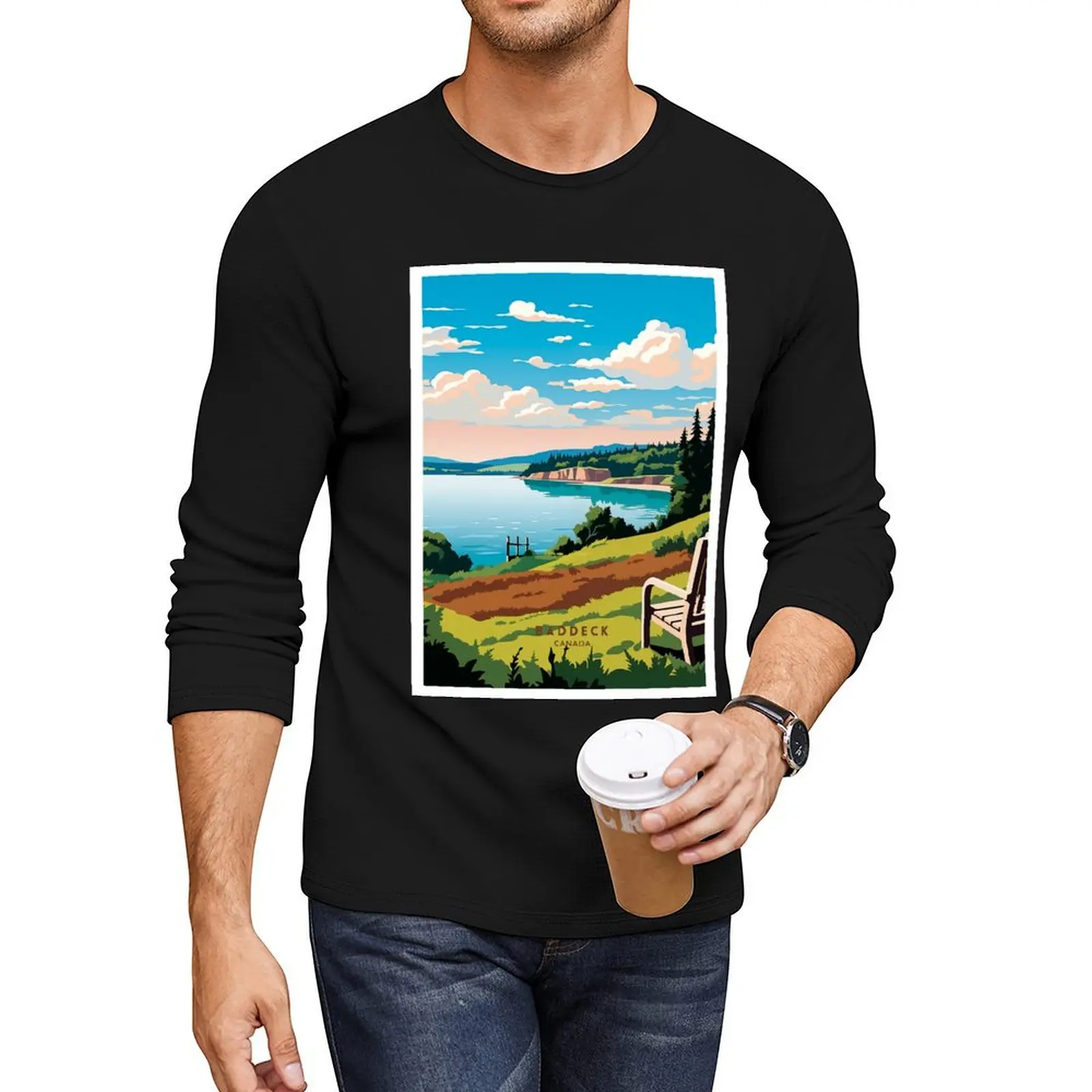 Baddeck: Canada's Charming Lakeside Retreat Long T-Shirt graphic t shirts cute tops tees mens clothes